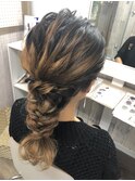 編みおろし/ヘアセット/ヘアメイク/編み込み/三つ編み