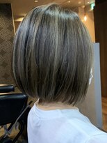 ディッシュ 五反田(dish)&nbsp;ボブ☆シルバーベージュハイライト☆五反田美容院