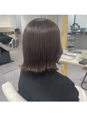 ブリーチなし【アッシュベージュ】× 切りっぱなしボブ　#大和