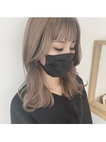 キッカ(kicca) 【kicca】前髪ローライト×ミルクティベージュ