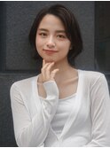 綺麗めカジュアル大人の外ハネボブ20代30代40代×前髪なし