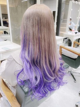 デイズ(days) ブルーカラー/ホワイトグレージュ/インナーカラーパープルカラー