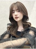 韓国レイヤーカット/くびれ巻き/前髪顔周り/セミディ[門前仲町]