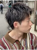 #カルマパーマ#ベリーショート#ダークアッシュ#ニュアンスパーマ