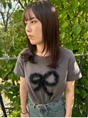 レイヤーカットに秋カラーピンクブラウン