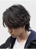 渋谷フェザーパーマメンズセンターパートカルマパーマかきあげ