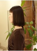 #切りっぱなしボブ・イルミナカラー・赤みなしブラウン・銀座