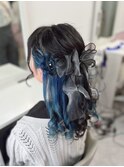 お花ハーフアップ