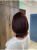 秋カラー/ワインレッドカラー/レイヤーボブカット/池袋