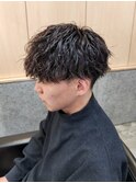 刈り上げマッシュ縦落ちツイストスパイラルパーマ
