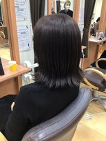 ヒラトヤ 肴町店 大人可愛い外ハネミディ×透明感アッシュブラウン20代30代40代