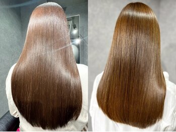 スリー 麻布(THLEE)の写真/【最新の髪質改善】”ケラチントリートメント”でクセ・うねりを大幅軽減★ダメージレスな縮毛矯正も◎