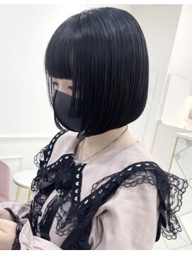 リルミー ミュエナ 大須 矢場町(Lilme myuena) ぱっつん前髪+ナチュラル前下がりボブ+姫カット *Lilme*