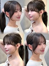 【エラ張り、ベース型が気になる】方へ、自然にぼかす、曲線的な顔まわりカットで柔らかな印象へ導きます！