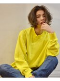 上品フォルムの大人ボブ クラシカル ワンレン パーマ 下北沢
