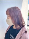 ラベンダーピンク×レイヤーカット