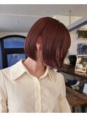 ブリーチなしピンクブラウン