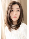 ノーバング艶カラーかきあげ前下がりレイヤーミディアムW大宮!