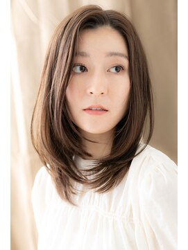 カバーヘア ブリス 大宮西口(COVER HAIR bliss) ノーバング艶カラーかきあげ前下がりレイヤーミディアムW大宮!