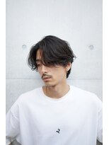 センターパートニュアンスパーマスパイラルパーマメンズパーマ