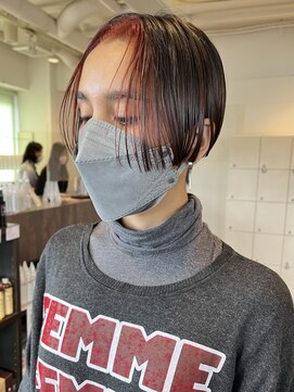 テクネ 天神大名(techne) 天神大名ショートボブショートカットインナーカラー