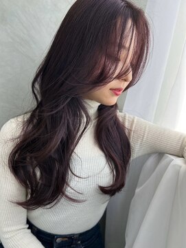 リス バイ ソヨン(Lis by SOYON) ブリーチなしラベンダーカラーピンクカラーレイヤーカット