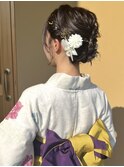 【浴衣ヘア】ミディアムでも出来るアップスタイル