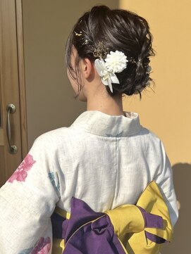 ミュー(miyuu) 【浴衣ヘア】ミディアムでも出来るアップスタイル