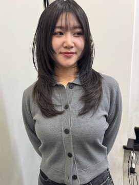 ハッシュカット×ダークグレー