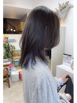 オリビアヘアー(OLIVIA HAIR) 職場OKインナーネイビーボブ☆
