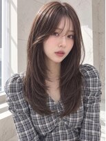 ユーフォリア 銀座(Euphoria)&nbsp;暗髪オリーブベージュツーウェイバングミディアムレイヤーカット