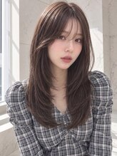 ユーフォリア 銀座(Euphoria)&nbsp;暗髪オリーブベージュツーウェイバングミディアムレイヤーカット