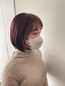 プラスディー(+D) ワインレッド/丸みボブ