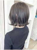 福山Caaryフェミニン外ハネマルチボブニュアンスグレージュ20代