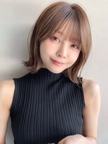 リヤン 表参道(lyann)&nbsp;くびれヘアワンカールイメチェン斜めバングデザインカラー