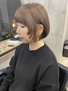 アジールヘア 北千住駅西口店(agir hair) フェイスレイヤーミニミニボブショートヘアミルクティー北千住