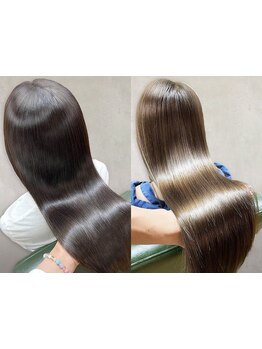 ナチュラルな質感でツヤ感も手触りもアップ！髪質に合わせた施術で自然な仕上がりに。憧れのサラ艶ヘアに♪