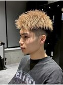 MEN'S/ハイトーン×フェード/ベージュ/短髪