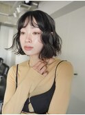 ◎韓国ヘアー顔周りレイヤーボブミディアムおくれ毛前髪万代新潟