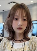 レイヤーボブ韓国ボブ小顔ネビージュボブルフ似合わせカット黒髪