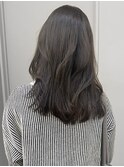 ブリーチなし切りっぱなしボブミディアムレイヤーボブ夏カラー