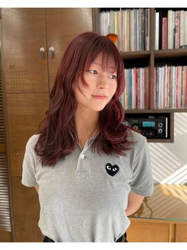 ルイス(LEWES) レイヤーカット/姫カット/レッドカラー/ブリーチなしカラー