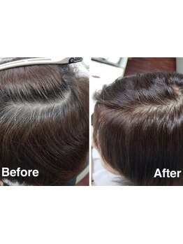 【ノンジアミンカラー取扱い】髪と頭皮に優しいカラー剤を使用し、髪本来の美しさを引き出します。