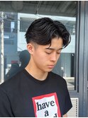 メンズ刈り上げセンターパートフェザーパーマ八王子