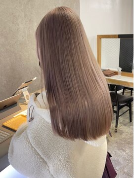 リムレスバイサンク 万代 新潟駅(LIMLESS by cinq) 新潟ダブルカラーミルクティーベージュ顔周りレイヤーカット＊