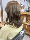 ブリーチなしグレージュ/シークレットハイライト/恵庭美容室