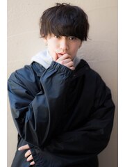 【abiquiu】黒髪ソフトツーブロックパーママッシュ韓国ヘア