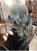 20代30代/大人可愛い/ブルーホワイト/透明感ヨシンモリ