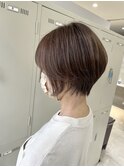 アッシュベージュ×ショートボブ