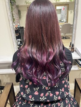 ヘアーデザイン シュシュ(hair design Chou Chou by Yone) ☆chouchou☆ピンク×レッド×パープルデザインカラー